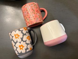 3 beautiful coffee mugs cups