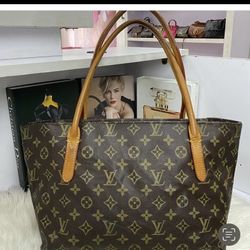 Pre Owned Authentic Louise Vuitton Raspail Brown  Canvas Tote