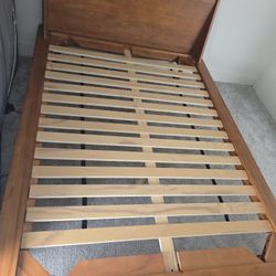 Mid-century Wood Platform Bed