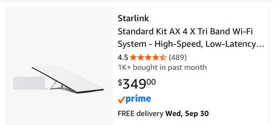 Starlink Standard Kit AX 4X Tri Band Wi-Fi