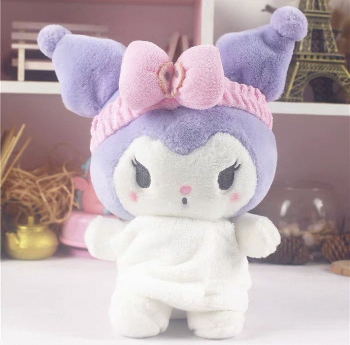 Sanrio Bath Towel Headband Kuromi Plush Stuffed Plushie NWT