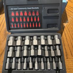 25pcs Screw Extractor Tool Set, Hexagonal Multi Rack Easy to Remove Bolt Tool, High Hardness Cr Mo for Removing Stripped And Damaged Rusty Bolts And S