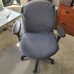 Dark Gray Office Chair W Cover And Adjustable Arms 25 Obo