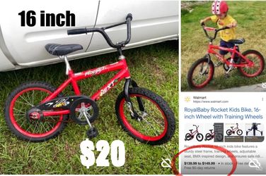 $20 Rocket Kids Bike 16” BMX Style have some rust in chain in good condition