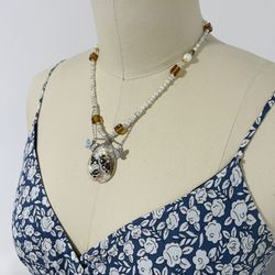 Faux Glass Kuromi Beaded Necklace 