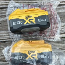 New DeWalt XR 8 AH Batteries 