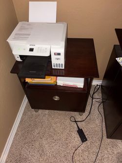 Printer stand with lateral file cabinet 26” h x 19” x 23”