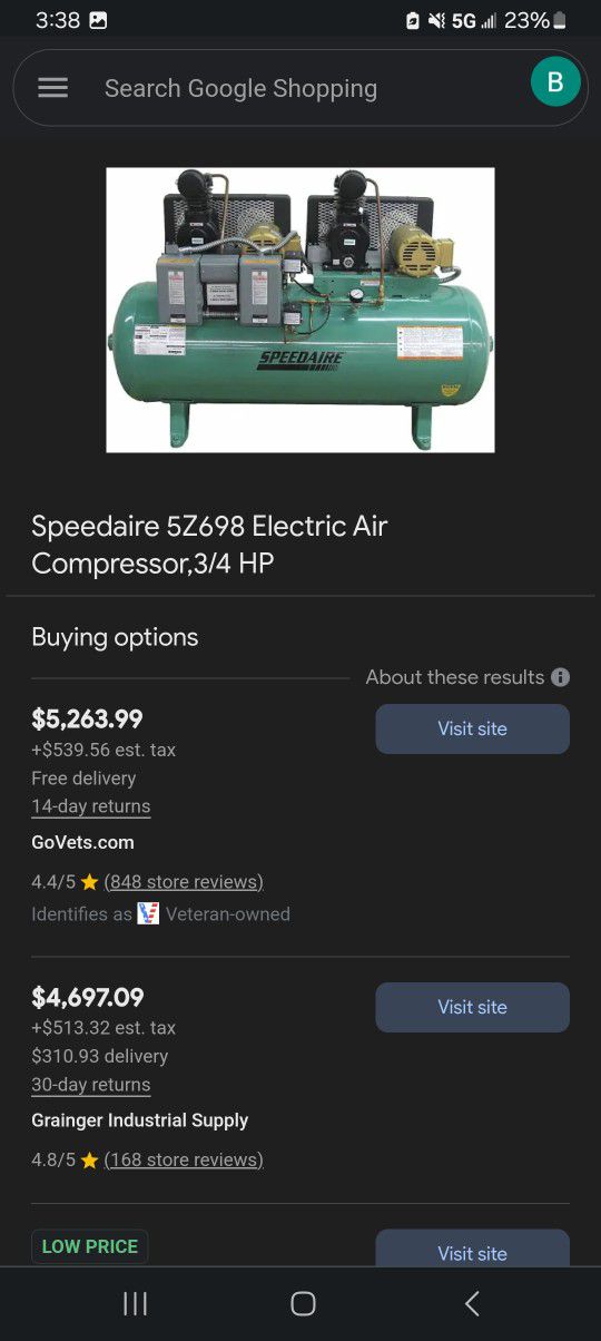 Speedaire Air Compressor 