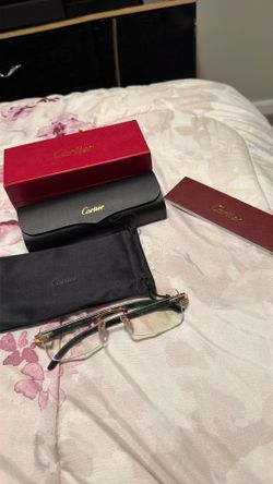 White Cartier Buffalo Horns Gold Trimming