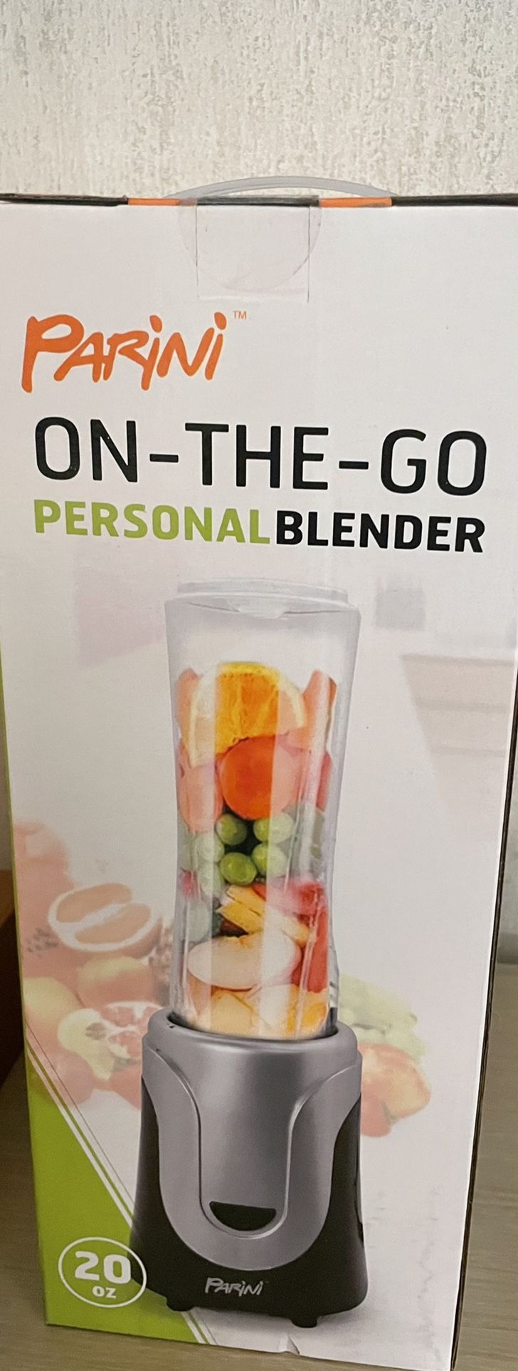 Parini On-the-Go Personal Blender 20 Oz. Smoothies Shakes Malts New in Box.