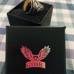 ######GTHIC,,,,, Silver /Brown-Mocha Stone RING######