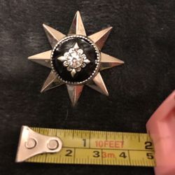 Rustic Star Black With Crystals Pendant Winter Jewelry 