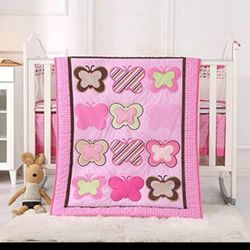Pink Girl Crib Bedding set/“new”