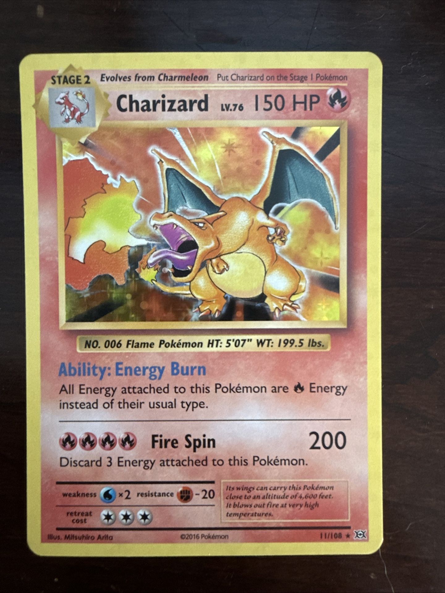 Pokemon 2016 XY Evolutions Rare Shiny Charizard Lightly use 11/108 TCG Card Game