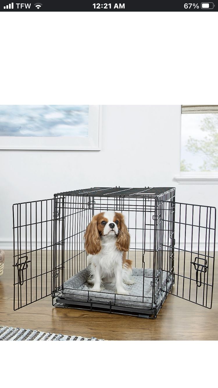 NEW Double Door Folding Wire Dog Crate with Divider Panel **SMALL** Retails For $50 An Absolute Steal @$35 !!**