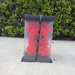 Rose Bear Rose Teddy Bear Artificial Rose Flower Bear