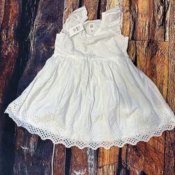 GAP Kids Girls Eyelets Dress White Sleeveless 100 Authentic