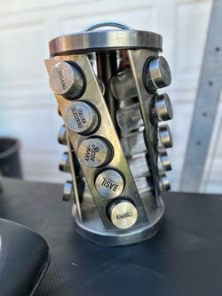 20-Jar Stainless Steel Revolving Spice Rack Organizer