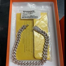 VVS1 Moissanite Bracelet 4.99 CT Round Cut 925 Sterling Silver