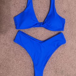New Medium Blue Bikini Festival Rave Swimsuit Bathing Suit 