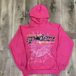 Sp5der Magenta Pink Hoodie Size M