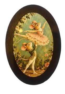 Vintage inspired Mr and Mrs Mice ballet dancer wall decor