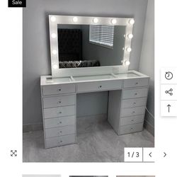 Vanity with Mirror (13-Drawer)