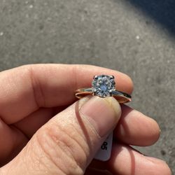 14K Gabriel & Co Solitaire Diamond Ring Size 9.5 