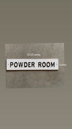 Metal Powder Room Sign