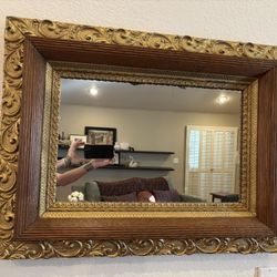 Beautiful Antique Mirror Hand-Carved Wood