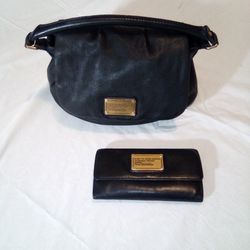 Marc By Marc Jacobs Black Leathers Classic Q Shoulder Bag W/ Wallet Pre-owned - No Strap