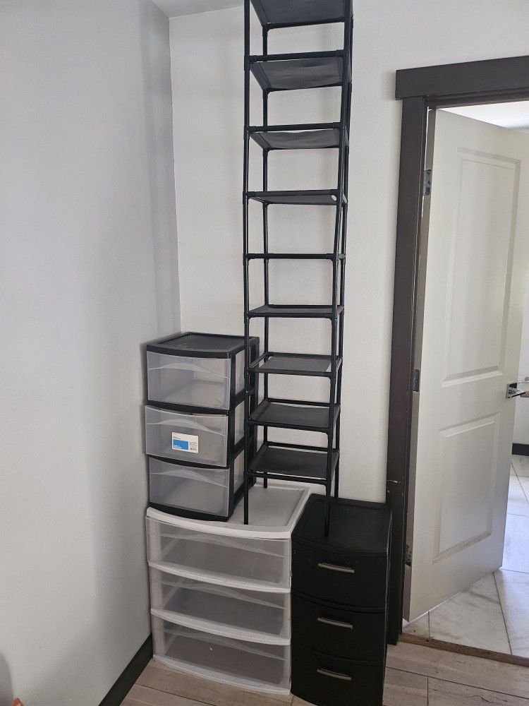 Plastic Drawers And Shoe Rack!