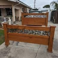 Queen Sold Wood Bed Frame 