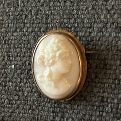 Petite Victoria Cameo.,   Beautiful Woman Carved White  Shell