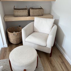 Studio McGee Sherpa chair With ottoman 