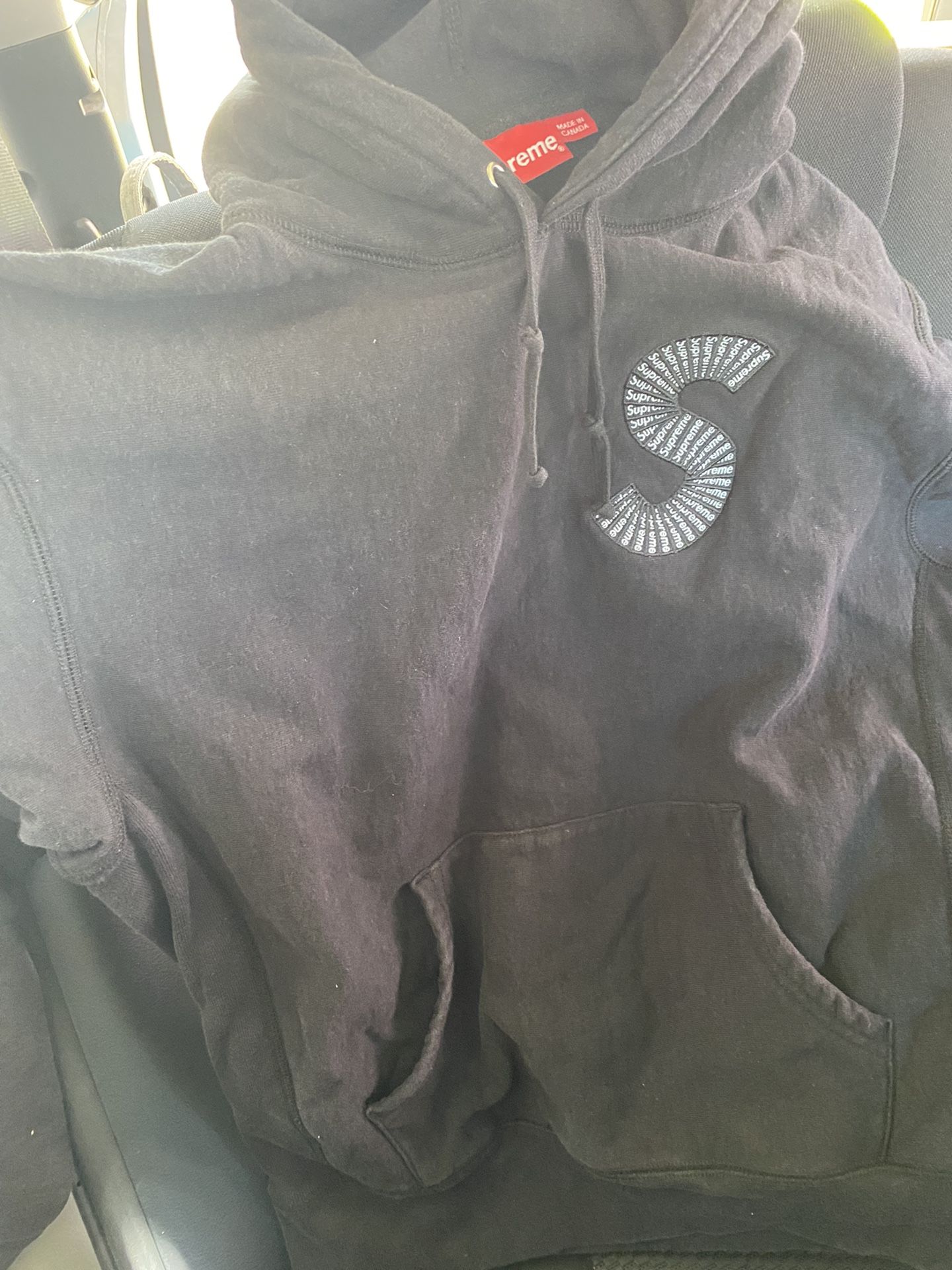 Supreme S Logo Hoodie Black Small