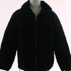 Levi's Women's M Zoe Black Cotton Corduroy Long Sleeve Quilted Puffer Jacket Zip Size X-Small 