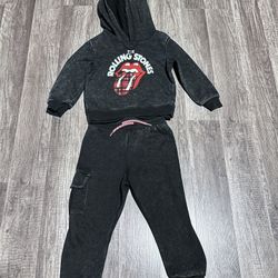 2T Black Hoodie Set 