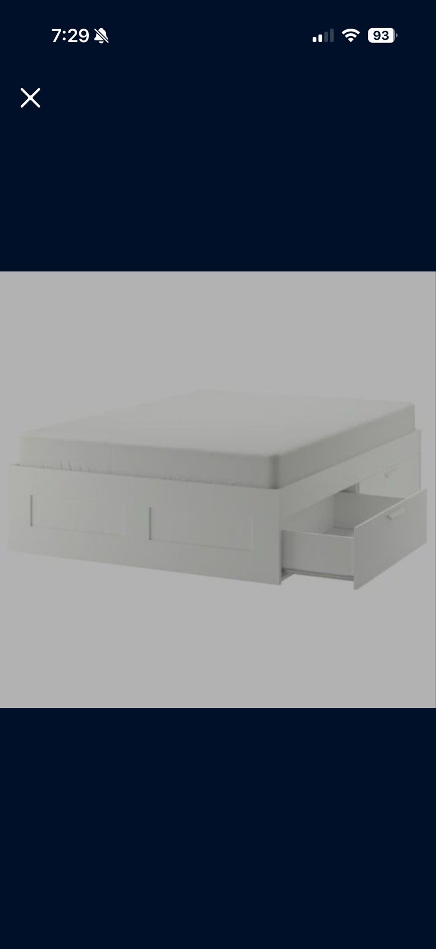 IKEA Bed Frame W/ Storage, White, Great Condition