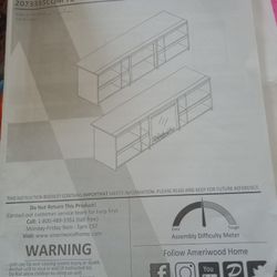 TV Stand With Fireplace ( FREE ITEMS INCLUDED)