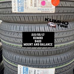 New Tires 215/55/17 Kumho 