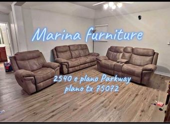 3- Reclining Sofa Set Dark Gray