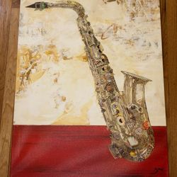 Saxophone Modern Painting - 40x26