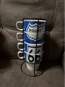Route 66 ceramic cup set  of 4