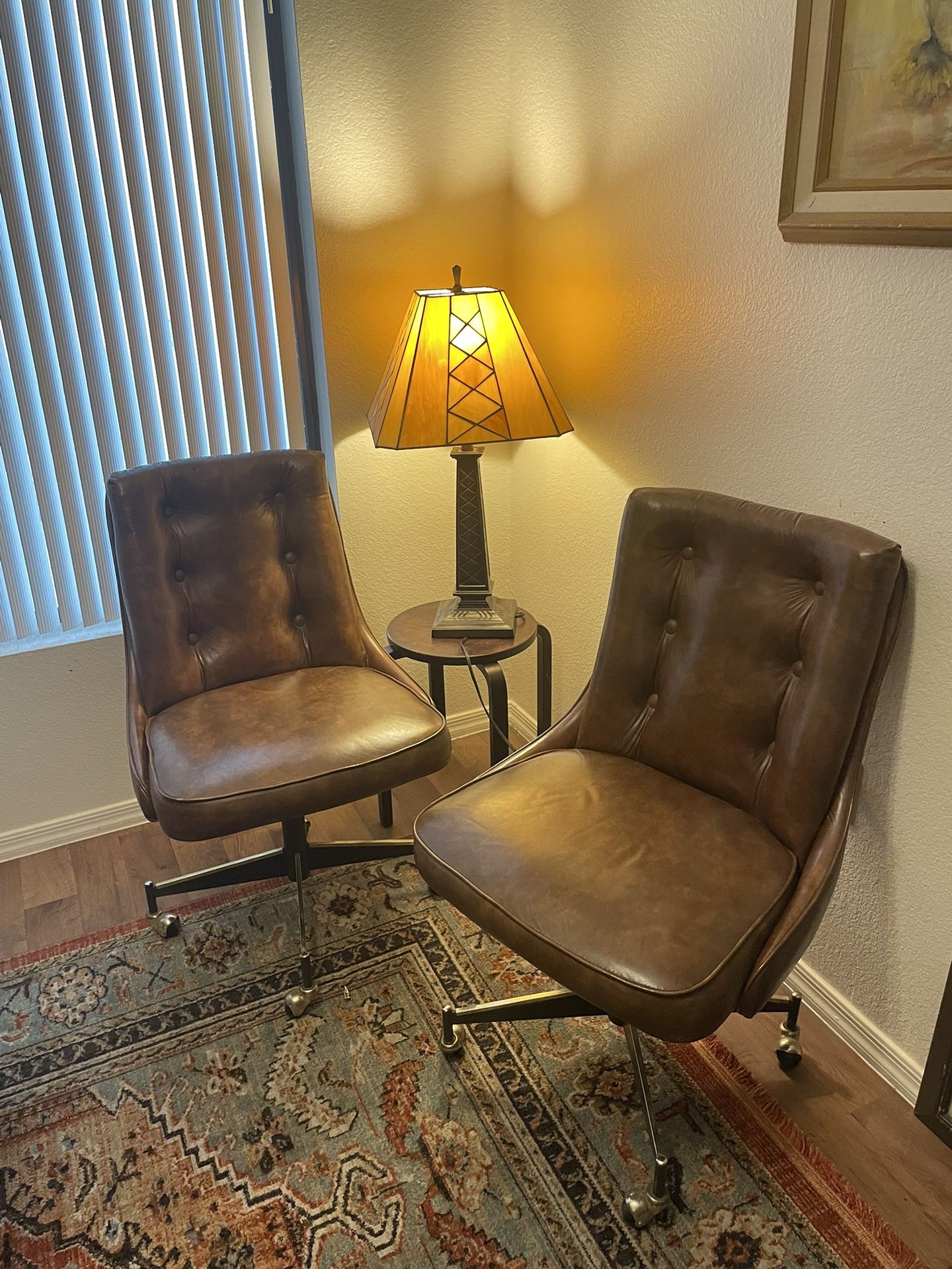 1960s Douglas Faux Leather Swivel Office Chairs