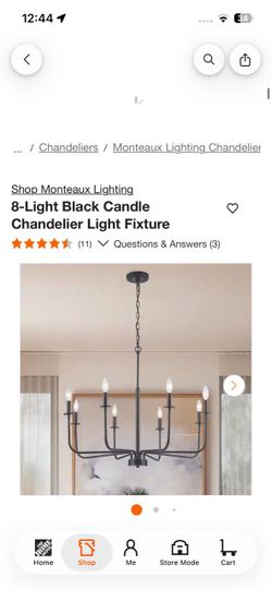 8-Light Black Candle Chandelier Light Fixture