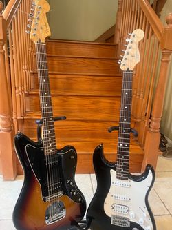 Fender Blacktop Jazzmaster HS and MIM Stratocaster