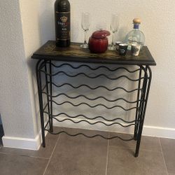 Metal Wine Rack Table – Decorative Wine Holder