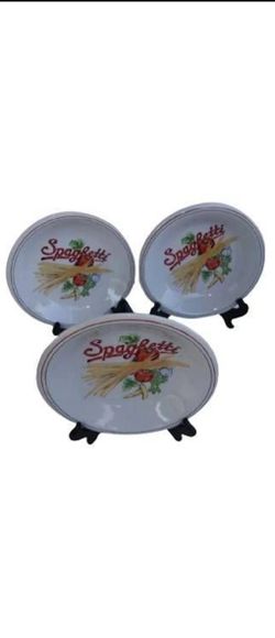 Vintage 9" Pasta Bowls HandPainted.