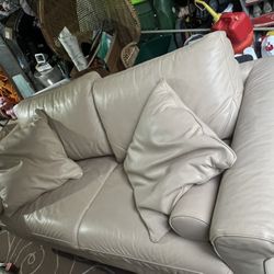Leather loveseat